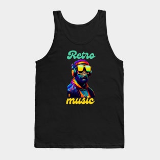 Colorful gorilla listen to music graphic design artwork Tank Top